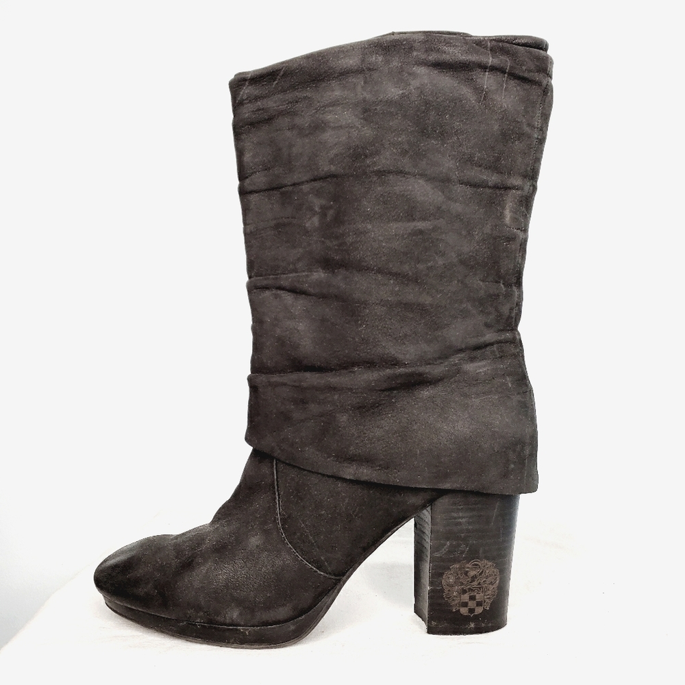16) VINCE CAMUTO Leather Chunk Heel Boot Sz. 9.5